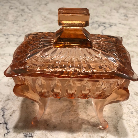 Other - Pink Glass Trinket or Jewelry Box